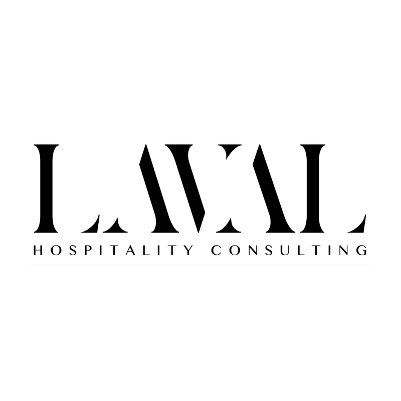 Logo: Black words, Laval Hospitality Consulting