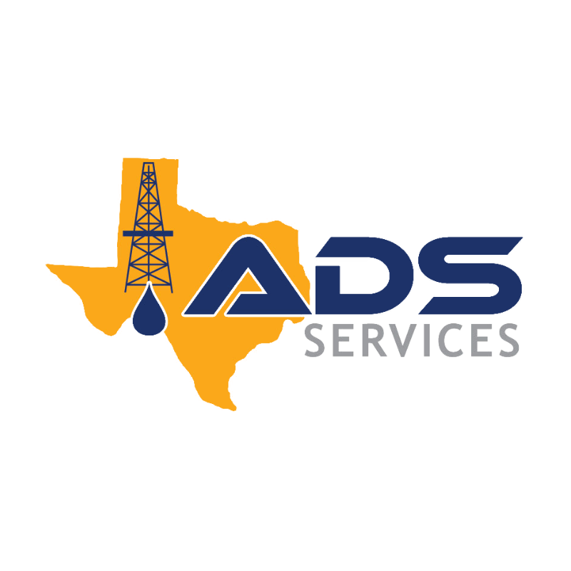 Logo for ADS services: Yellow Texas symbol with power line.